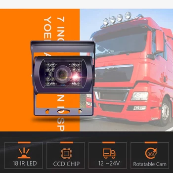 Truck DVR Stebėti Brūkšnys Kamera galinio vaizdo Sistema, Vaizdo Kamera Diktofonas, VAIZDO Transporto priemonės 7 colių Ekranas, Automobilių ir Autobusų Stovėjimo 360 Galinio vaizdo