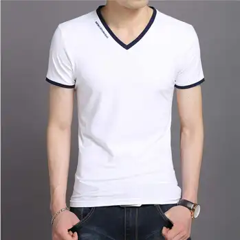 Trumparankoviai marškinėliai vyriški laisvalaikio paprasta dugno marškinėliai pusė rankovėmis drabužius 9025