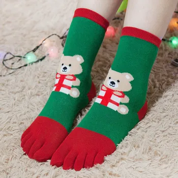 Trumpas kojines Kalėdų Unisec Spausdinti Spalvotų Kojų Kojinės Penkių Pirštų Kojinių Medvilnės Juokingas Kojines mielas mados kojinių raiška de mujer
