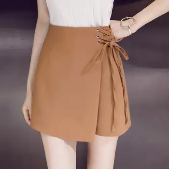 Trumpas sijonas moterų naujos mados aukštos juosmens rudenį ir žiemą, nereguliarus ėjimo įrodymas, kelnių sijonas-line sijonas