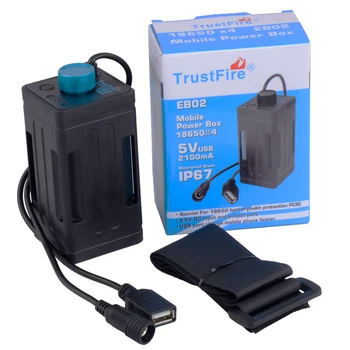 TrustFire EB02 4X 18650 Baterija Atveju 8.4 V Įkrovimo 18650 Baterija Namas Dangtelį DC/USB Sąsaja Dviračio Šviesos