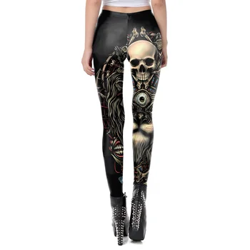 [Tu Mano Paslaptis] Kaukolė Naujo Dizaino Punk Moterų Legging Gotikos Stiliaus Liūtas Retro Vintage Steampunk Leggins Kulkšnies Kelnės