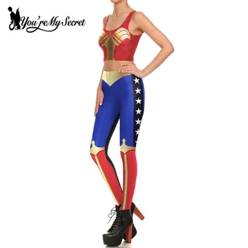 [Tu Mano Paslaptis] Vienas Rinkinys Sexy Cosplay Antblauzdžiai Moterims Komiksų Super HEROJUS Žiemos Treniruotės Legging Mergina Mujer Leggin Fitneso Kelnės