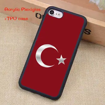 Turkija turkijos Vėliava Telefono dėklas Skirtas iphone 11 Pro Max X XR XS SE 2020 6S 7 8 Plus Akrilo organinio Stiklo TPU