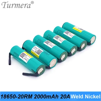 Turmera 18650 2000mAh 20A Baterija INR18650-20RM 3,6 V Litavimo Nikelio Įrankių Atsuktuvu ir Dulkių siurblys Baterijos Naudojimo 6Piece