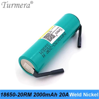 Turmera 18650 2000mAh 20A Baterija INR18650-20RM 3,6 V Litavimo Nikelio Įrankių Atsuktuvu ir Dulkių siurblys Baterijos Naudojimo 6Piece