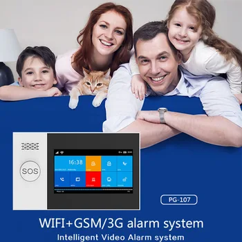 TUYA PG-107 Wifi, GSM Namų Apsaugos Signalizacijos Sistema App Kontrolės Nuotolinio Valdymo Lange Jutiklis Su 1080P IP Kamera Smart Alarm Rinkiniai