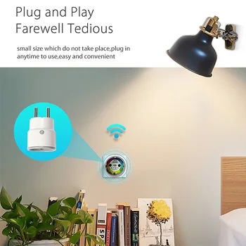 Tuya Smart gyvenimą Mini Lizdas Smart Wifi ES Plug 2300W 10A maitinimo lizdo Laikmatis Įjungti Balso Kontrolės Dirbti su Alexa, Google IFTTT