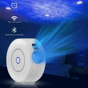 Tuya WiFi Lazerio Žvaigždėtas Dangaus Projektorius Garbanojimo Naktį Šviesos diodų (Led) PROGRAMĄ Belaidžio Wifi Balso Kontrolės Compatiable Su 