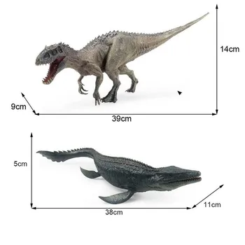 Tyrannosaurus Rex ir Mosasaurus Modelis Juros periodo Kūdikių Skaičius Dinozaurų Kalėdų Žaislai Žaislų Dovanų Dėžutė su Dovanų T-Rex Dinozaurai K U3F4