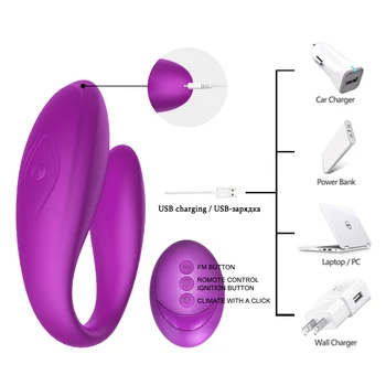 U Tipo Dual G Spot Vibratorius, Skirtas Moterims, Vaginos Masažą Klitorio Vibratorius Stimuliuoja USB Masturbuotis, Erotika Suaugusiųjų Sekso Žaislas Moterims