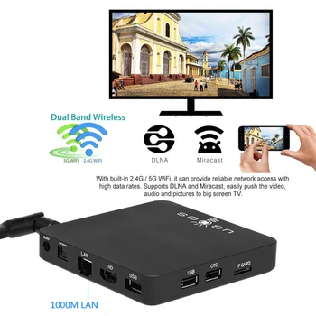 UGOOS AM3 Amlogic S912 Octa Core Smart Android 7.1 TV Box 2 GB RAM, 16 GB ROM 2.4 G/5G WiFi 1000M LAN 