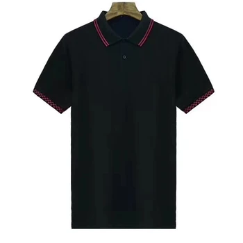 UKFP02 aukštos kokybės vyriški siuvinėjimo Kviečių ausies trumpomis rankovėmis polo marškinėliai medvilnės atsitiktinis menfashion homme Prekės viršų Streetwear