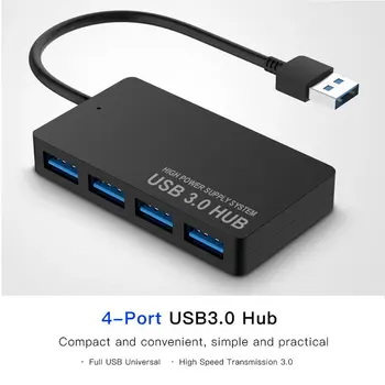 Ultra-plonas 4-port USB3.0 HUB Didelės Spartos Indikatorius, USB Hub Multi-prietaisas Nešiojamas Kompiuteris