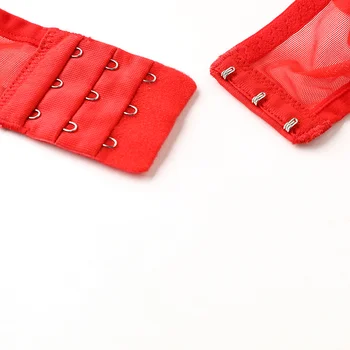 Ultra-plonas nėrinių siuvinėjimo apatinio trikotažo rinkinių, raudona nuotakos susirinko liemenėlė nustatyti moterų kvėpuojantis liemenėlė ABCD didelio dydžio apatinis trikotažas kostiumas