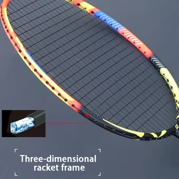 Ultralight Suverti 4U 80±5g Visas Anglies Badmintono Raketės Profesionaliems Spalvotų Stygos Krepšiai Padel Raketės Sporto Raquetas