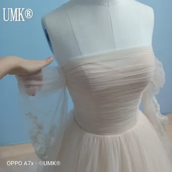 UMK Iliuzija ilgomis Rankovėmis Vestuvių Suknelė 