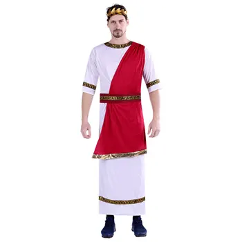 Umorden Pora graikų Dievas, Deivė Atėnė Cosplay Kostiumų Grecian Toga Nustatyti Moterų ir Vyrų Suaugusiųjų Helovinas Fancy Dress Kostiumai