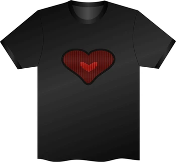 Unisex Garso Įjungiama Širdies Meilės Mirksi Led Marškinėliai Šalies Stag Klubas, Diskoteka L Asmenybės Custom Tee Marškinėliai