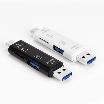 Universali 5-in-1 OTG Kortelių Skaitytuvas Micro-USB 