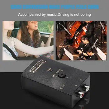 Universalus Automobilis Stereo-2-Channel Linija 50W Reguliuojamas Garso Keitiklis, Stiprintuvas Adapteris, Išėjimas RCA Pašalinti Esamą Triukšmo