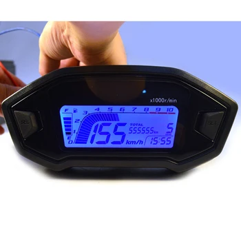 Universalus Motociklas LCD RPM Skaitmeninis Ekranas Ridos Spidometro Apšvietimo Spalva