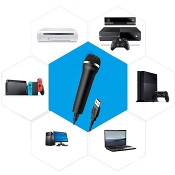 Universalus USB Laidinis Mikrofonas Karaoke Mic PlayStation 4 Jungiklio Wii Xbox PC Kalbasi Tinklo Mokymas, Vaizdo Konferencijos