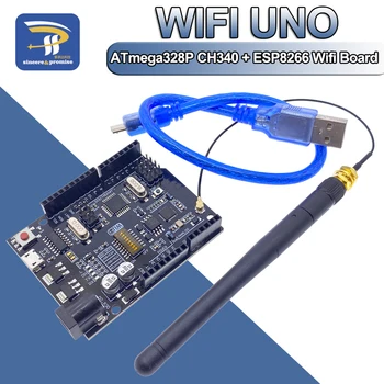 UNO+WiFi R3 ATmega328P+ESP8266 CH340 (32Mb atminties) 6 V-9V USB-TTL CH340G Už Arduino NodeMCU WeMos Vieną Plėtros taryba