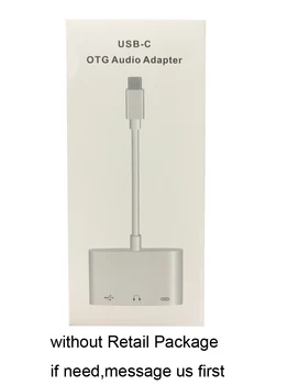 USB 2.0 OTG Garso Įkrovimo Adapterio Tipas C iki 3,5 mm Ausinių Ausines USB Diską, Pelę, Klaviatūra, Skirta 