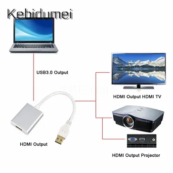USB 3.0 HDMI suderinamus Keitiklio Kabelį, Ekranas Grafinis Adapteris, HDTV, HD 1080P Vyrų ir Moterų Paramos PC HDTV, HD
