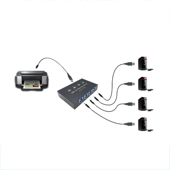 USB 3.0 Manuelle Bendrinimo Įjunkite Adapterį Switcher Geležies Lauke keturių Kompiuterių Teilen 1 USB Gert Hub 'is Drucker' is Skaitytuvas su laidais