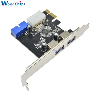 USB 3.0 PCI-E Išplėtimo Kortelės Adapteris, 2 Išorės Uostų USB3.0 Stebulės Vidaus 19pin Antraštė PCI Express card 4pin IDE Maitinimo Jungtis