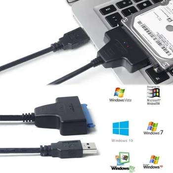 USB 3.0 prie SATA Kabelis Standžiojo Disko Išorinis Maitinimo Laidas 2,5 colių HDD SSD Kietojo Disko Adapteris Kabelio Adapteris