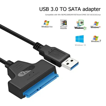 USB 3.0 prie SATA Kabelis Standžiojo Disko Išorinis Maitinimo Laidas 2,5 colių HDD SSD Kietojo Disko Adapteris Kabelio Adapteris