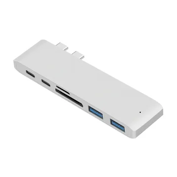 USB 3.1 Tipas-C Hub Su Adapteriu 4K 