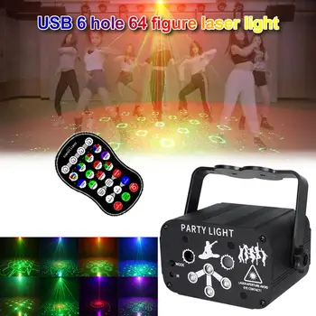 USB, 8 Skylės 128 Modelis Projektoriaus Nuotolinio/Garso Actived LED Disco Šviesos RGB DJ Šalies Scenos Šviesos Kalėdų Lempos Apdaila