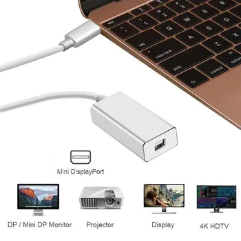 USB C Mini Displayport Adapteris USB3.1 Type c Mini dp Konverteris, Skirtas Macbook už Naują 