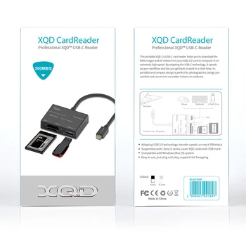 USB-C XQD SD Kortelių Skaitytuvą Iki 500MB/s Didelės Spartos Tipo C USB3.0 HUB Kamera, Komplektas Adapteris
