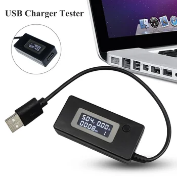 USB Įkroviklis, Testeris, Skaitmeninis Mikro LCD ekranas USB Mini Srovės Ir Įtampos Detektorius Mobiliojo Galios Matuoklis Bandymų Įrenginys Juoda