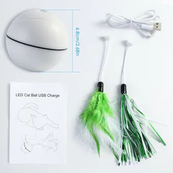 USB Įkrovimo Elektra Valcavimo Kamuolys, Žaislai Katėms Interaktyvus Lazerio Magic Ball Žaislas su Lazerio Šviesa Išlaikyti Jūsų Augintinė Užimtas