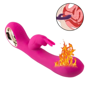USB Įkrovimo Magija Šildymo Dildo Vibratorius Moteriai G Spot Makšties Massager Moterų Masturbacija Klitorio Stimuliatorius Sekso Vibratorius