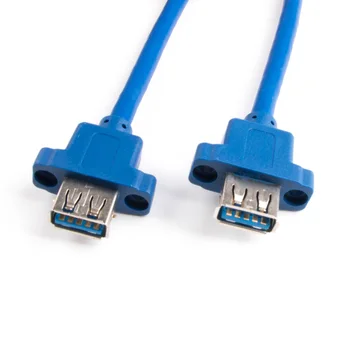 USB3.0 Dual Port USB 3.0 Moterų Varžtas Panel Mount Tipo Plokštė 20Pin Kabelis PC Atveju kabeliai, 20 pin, 50cm 30cm 80cm