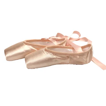 USHINE 29-44 profesionalūs aukštos kokybės ponios satino baleto batelių su kaspinais baleto pointe batai balerinos merginos moters