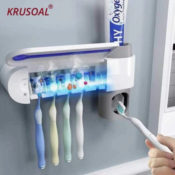 UV Dezinfekavimo Antibacteria dantų šepetėlį Turėtojas, Automatinis Dantų pastos Dozatorius Sterilizer Sveikatos Namų Vonios Aksesuarų Rinkinys