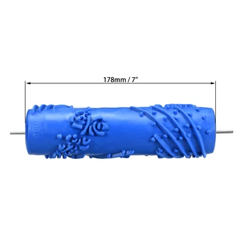 Uxcell 1PCS Mėlyna Medienos Modelio Dažymo Voleliu 7 colių 178 x 50mm LxD Iškilumo Dažų Volelis EG059C Medienos tekstūros Priemonė