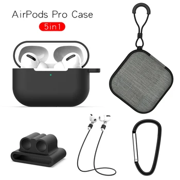 Už Airpods Pro atveju apsaugos anti-lost virvės laikymo maišelis airpods priedai silikono 5-piece set ausinės padengti airpods atveju