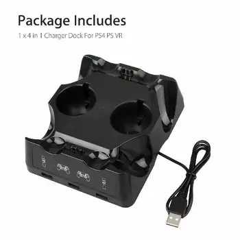 Už PS4 PS Move VR PSVR Kreiptuką Gamepads 4 1 Controller Charging Dock Įkroviklio Stovas PS VR Perkelti PS 4 Žaidimai, Priedai