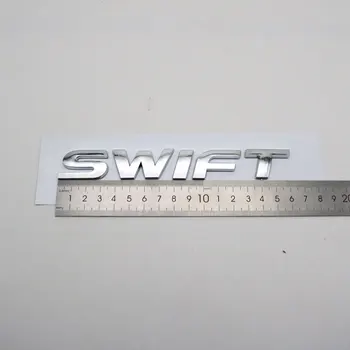 Už Suzuki Swift Emblema Automobilio Logotipo Lipdukas 3D Raidžių Žodį Galiniai Kamieno ABS Plastiko, Chromo, Sidabro Lentele Auto Ženklelis Decal