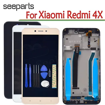 Už Xiaomi Redmi 4X LCD Ekranas Jutiklinis Ekranas skaitmeninis keitiklis komplektuojami Su Rėmo atsarginės Dalys 5.0