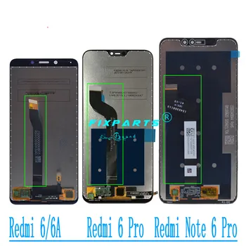 Už Xiaomi Redmi 6 LCD Ekranas Jutiklinis Ekranas skaitmeninis keitiklis skirtas Xiaomi Redmi 6 Pastaba Pro LCD 6A Note6 Pro Ekraną Pakeisti Redmi 6 Pro